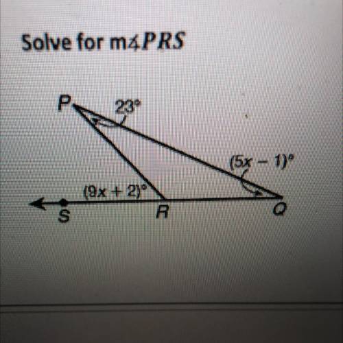 Solve for measure of angle prs