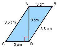 What is the area of parallelogram ABDC?
9 cm 2
12.25 cm 2
7 cm 2
12 cm 2