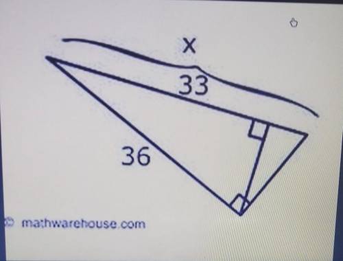 Solve for x.

Geometric MeanMiddle, Left, Right How do you solve this?Answer Choices A. 39.3B. 34.