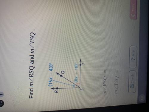 Find measure of angles RSQ and TSQ