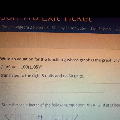 HURRY I NEED THIS IN 20 mins please help me

Write an equation for the function g whose graph is t