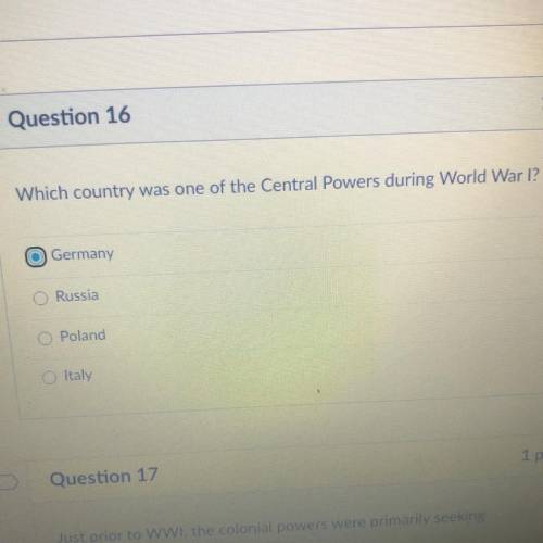 Which country was one of the central powers during world war 1