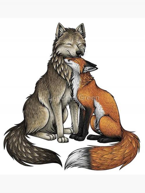 Im finally happy again with someone im wolf hes fox

those represent the fox wolf relationsh