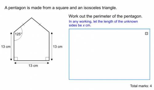 A pentagon is made from a square and isosceles triangle