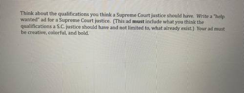 Who can help me with this? Think about the qualifications you think a Supreme Court justice should