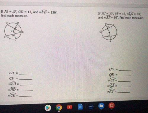 Plz help find each circle measure