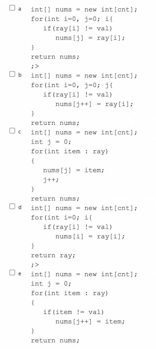 Which of the following correctly fill /* blank */ in method copy() ?

Java, PLEASE HELP ASAP!!!
Th