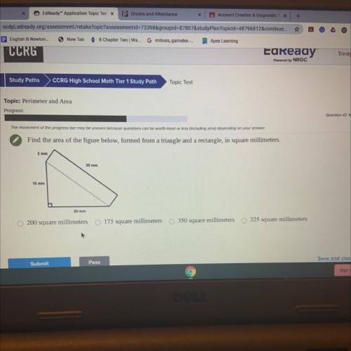 PLEASE HELP ME ASAP

Find the area of the figure below, formed from a triangle and a rectangle, in