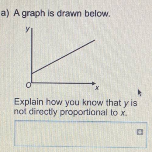 Look at the diagram, how do you know that y is not directly proportional to x.