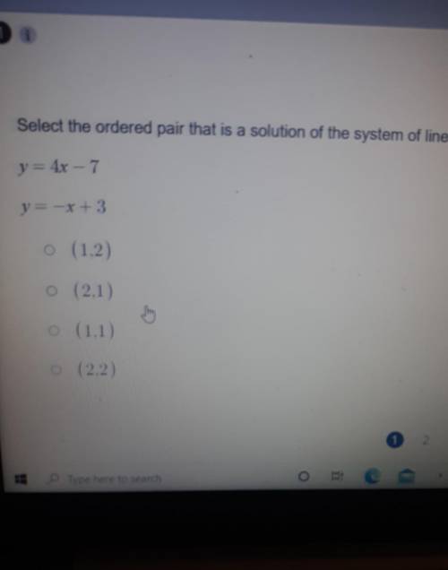 Select the ordered pair that is a solution of the system of liner equations