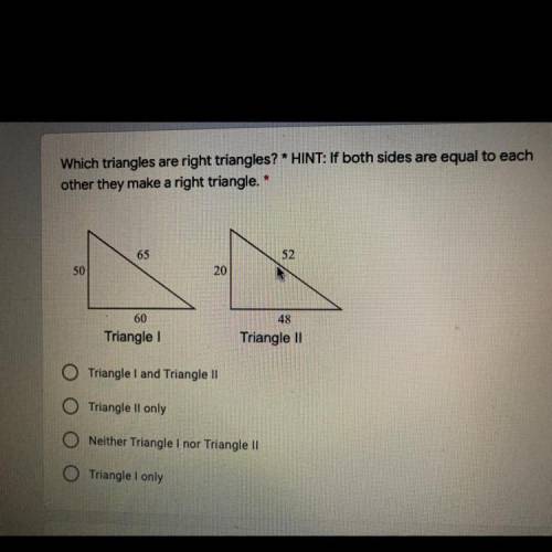 Find the right triangles