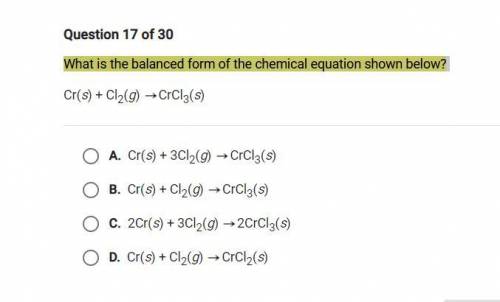 What is the balanced form of the chemical equation shown below?

Need help asap ( will be posting