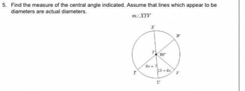 Find the measure of the central angle indicated.