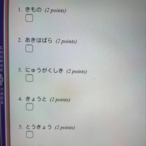 Match the following terms about Japan. Type only the letter of the correct answer.

A. shopping ar