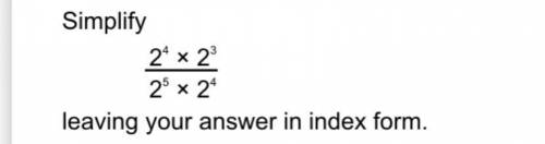 Help on maths leave answer in index form