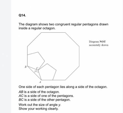 One side of each pentagon lies along a side of the octagon.

AB is a side of the octagon. 
AC is a
