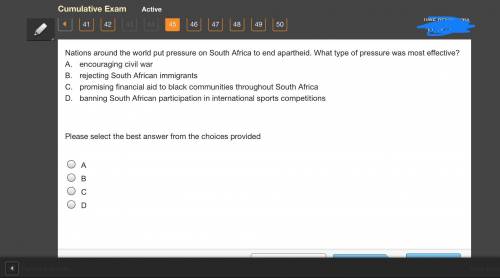 Nations around the world put pressure on South Africa to end apartheid. What type of pressure was m