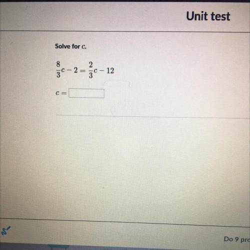 Solve for c.
8
ge-2
=
co!
2
C-12