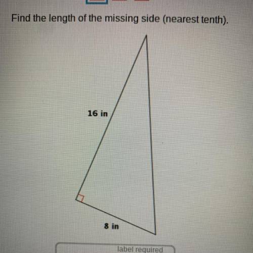 Find the length of the missing side (nearest tenth).