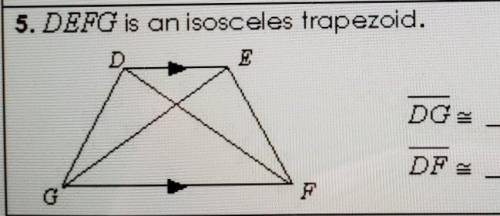 DEFG is an isosceles trapezoid. find DG and DF