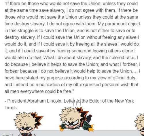 Based only on the passage, what was the Lincoln's primary purpose for the Emancipation Proclamation
