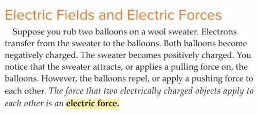 How is an electric force similar to other kinds of forces. I attached the information they put for