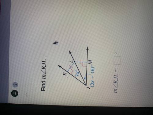 Find measure of angle KJL