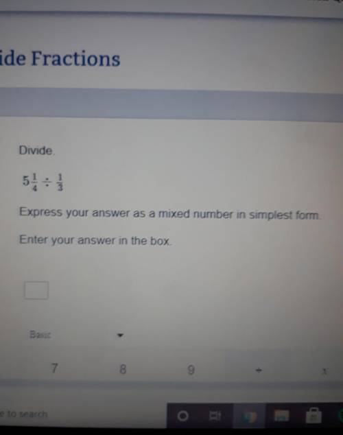 Divide. Express your answer as a mixed number in simplest form. Enter your answer in the box.