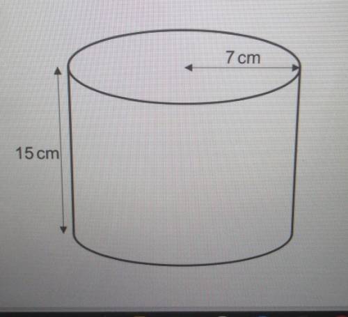 Find the total surface area of this cylinder.

Give your answer to 1 decimal place.7 cm15 cm
