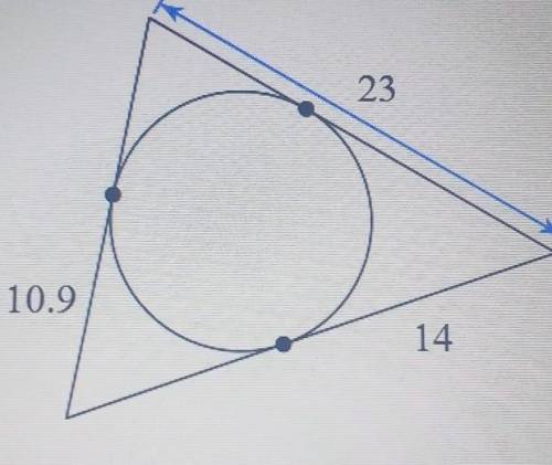 Geometry marking brainlet correct answers only HeLP

Find the perimeter of the triangle. Assume th