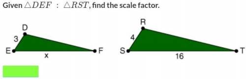 Pls help me asap,I'm on a quiz,Given △DEF:△RST, find the scale factor.