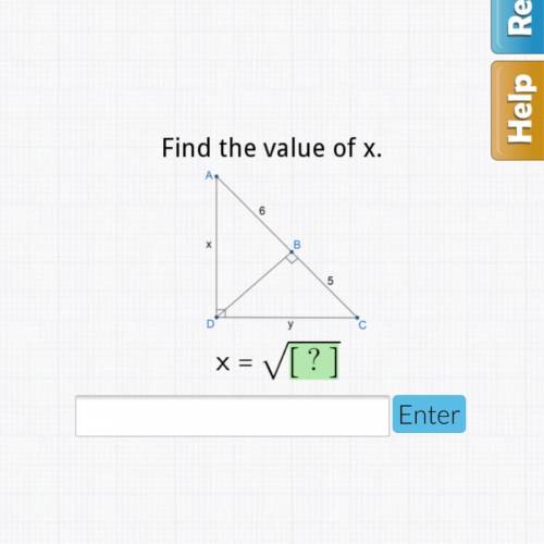Find the value of x 
x=?