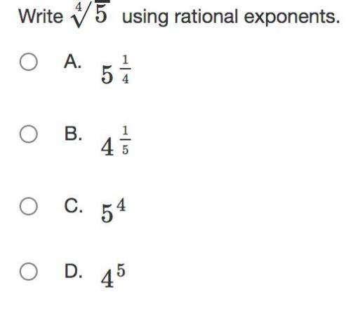 Write 5√4 using rational exponents.