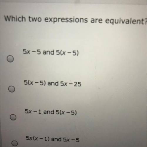 Which two expressions are equivalent