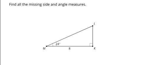 Please help,find all the missing side and angle measures