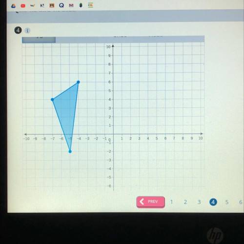 Graph AABC with vertices A(-7, 4), B( -4,6), and C(-5, - 2) and its image after a 90° rotation abou