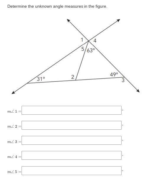 Determine the unknown angle measures in the figure.HELP NOW!!! please