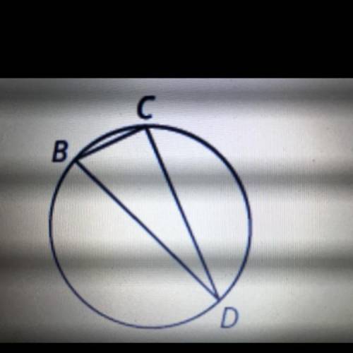 The end points of diameter BD in a circle form an angle with point C. what is the measure of < B