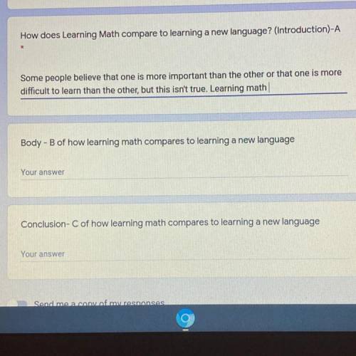 “How does learning math compre to learning a new language” No plagiarism please. Must include 3 par