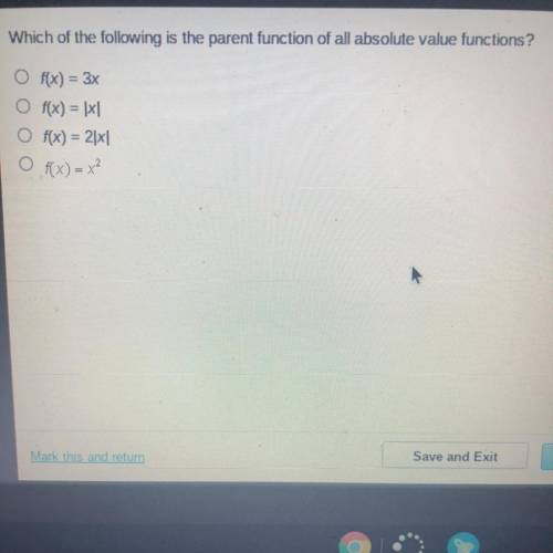 Which of the following is the parent function of all absolute value functions?