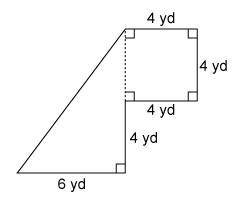 What is the area of this figure?
28 yd²
40 yd²
52 yd²
64 yd²