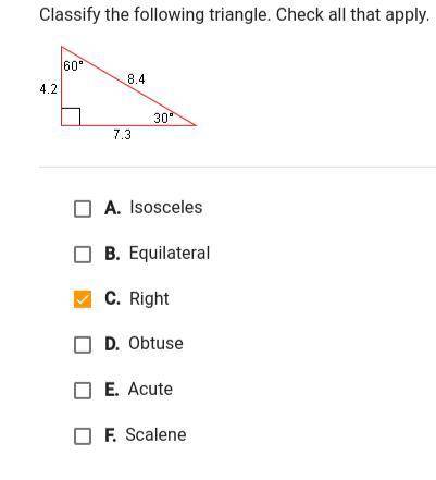 Classify the following triangle