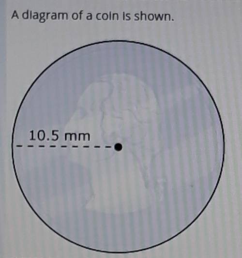 A diagram of a coin is shown.

What is the approximate circumference of the coin? Use 3.14 as an e
