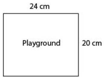 I WILL BRAINLIEST PLS HELP ME I NEED HELP PLS ,

If 2 cm = 5 ft, what is the area of the playgroun
