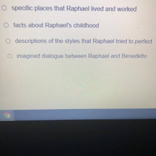 What is included in the story The Child of Urbino but not included in the biography of Raphael?