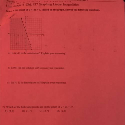 I need help for math. if someone could explain each of these it would help!