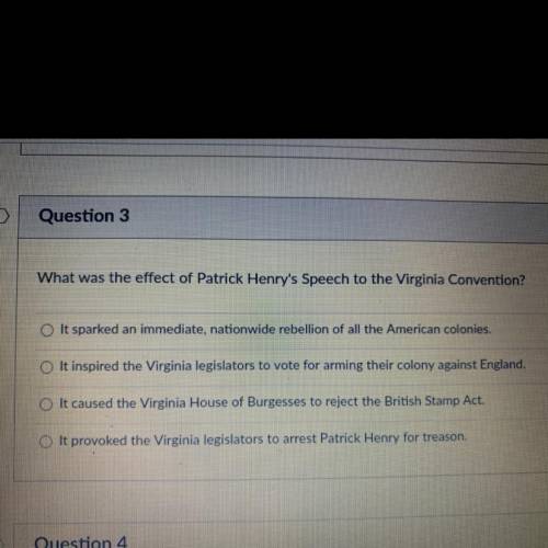 What was the effect of Patrick Henry's speech to the Virginia convention?