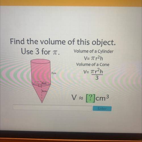 Hello me find the volume of the cone plz