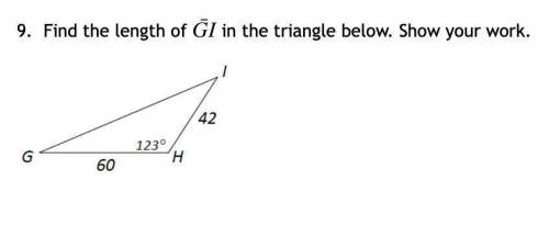Find the length of GI in the triangle below. (Geometry, pls help)

Can anyone give a walkthrough o
