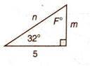 Use trigonometric functions to find the missing variables of the following triangle

m = 
4.89
5.9